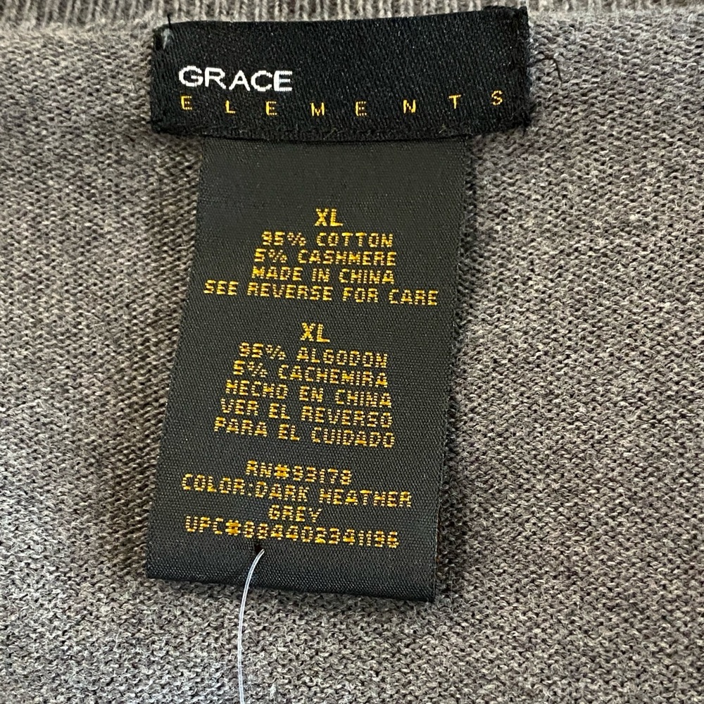 Grace Elements Cotton/Cashmere Cardigan Sweater - Picture 3 of 5